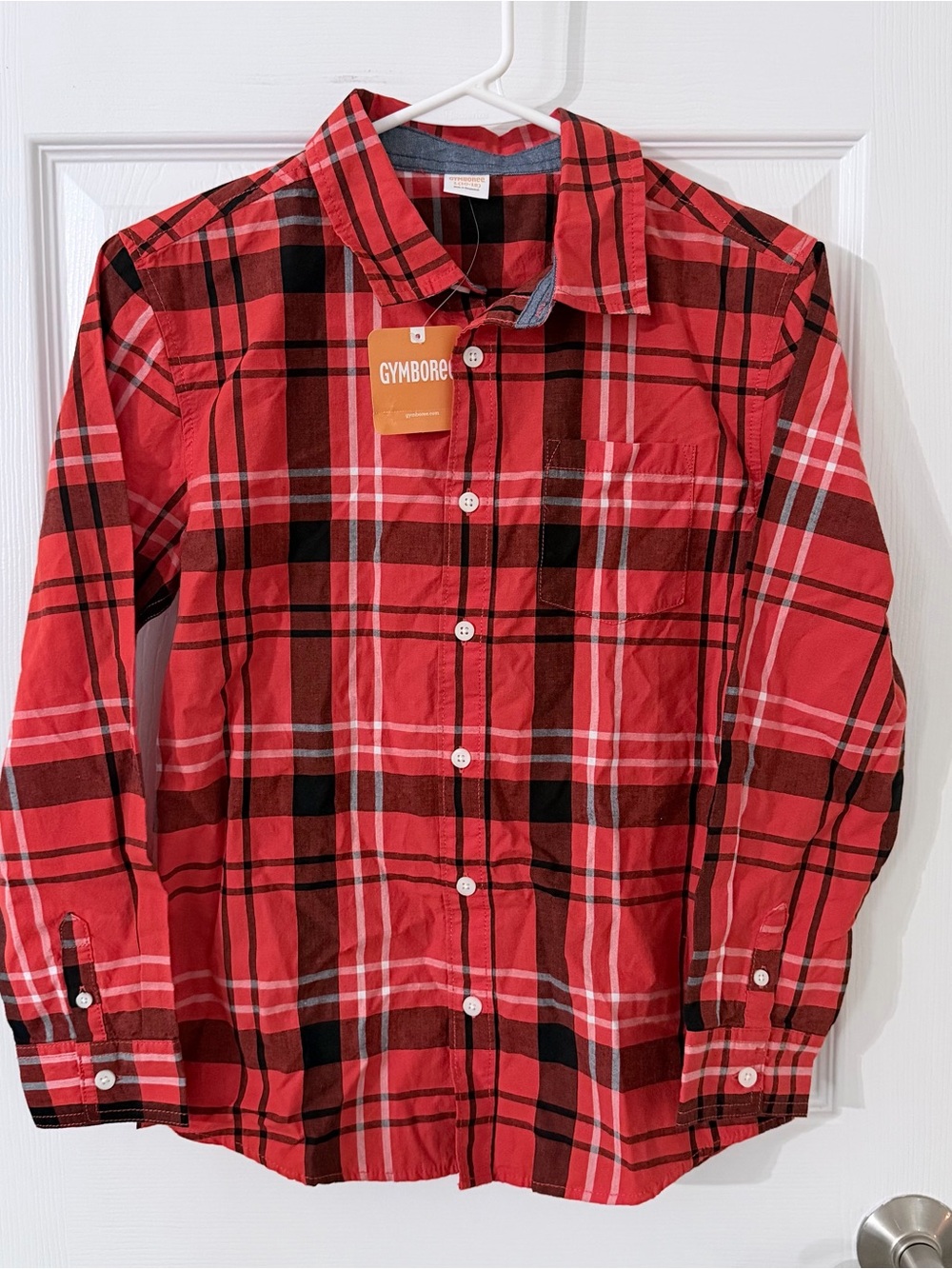 NWT Boys Gymboree Red Plaid Button-Down Shirt